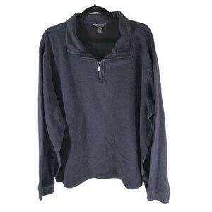 Van Heusen Flex Mens 1/4 Zip Pullover Sweatshirt Navy Blue XXL